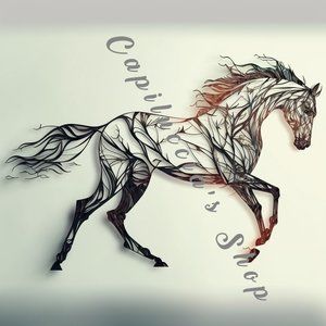 Horse branch Portrait Picture Poster